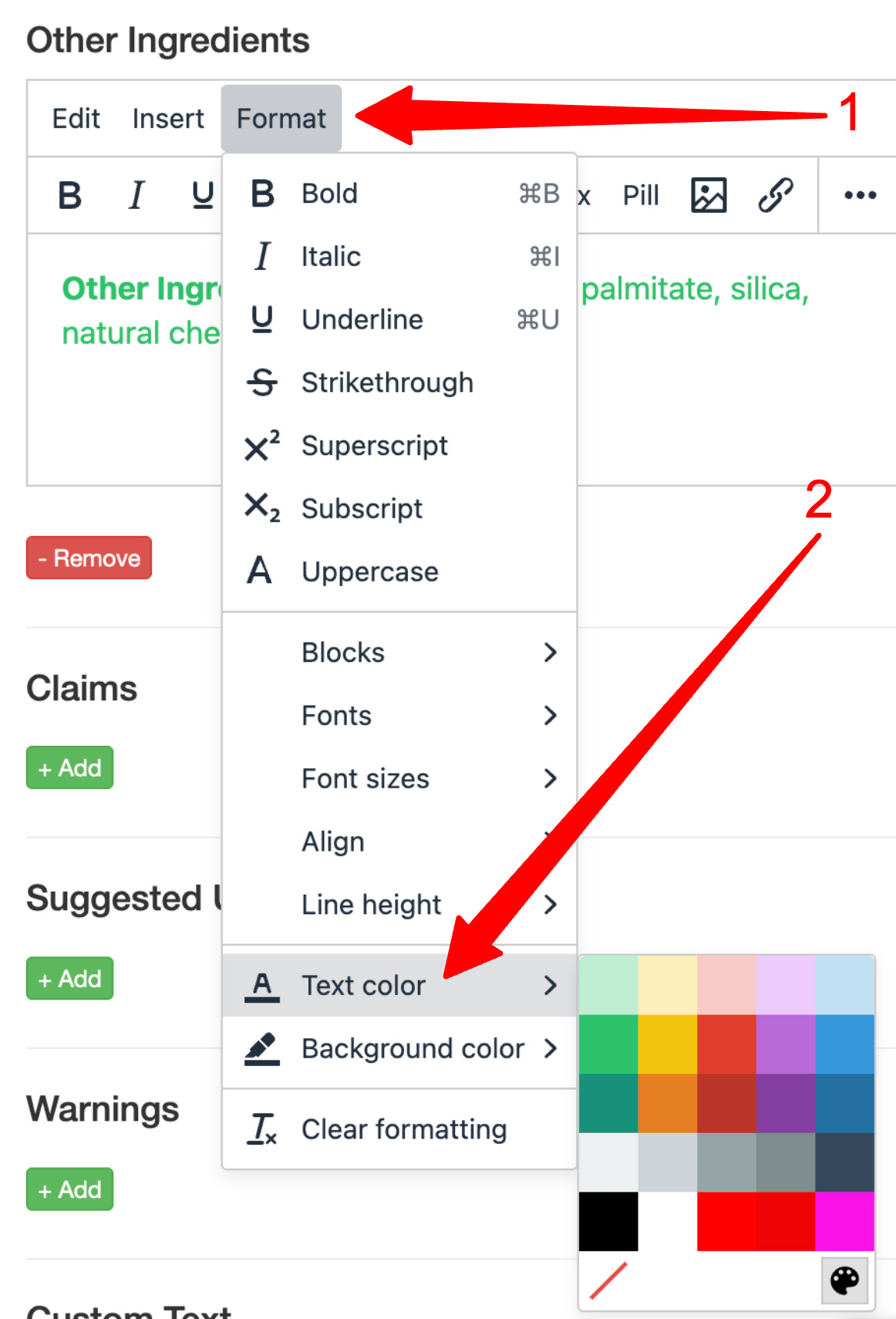 Setting the Color of a Label's Text Block: Selection